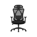 SONGMICS Chaise de bureau, chaise de bureau ergonomique, chaise d'ordinateur, chaise en maille, support lombaire et appui-tête réglables, 150 kg, réglable en hauteur, noir OBN063B01
