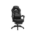 SONGMICS Chaise de jeu, chaise de bureau avec repose-pieds, chaise de bureau, design ergonomique, appui-tête réglable, support lombaire, supporte jusqu'à 150 kg, noir OBG077B01