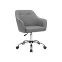 SONGMICS Chaise de bureau, chaise de bureau confortable, chaise d'ordinateur réglable en hauteur, supporte jusqu'à 120 kg, structure en acier, imitation lin, respirante, bureau à domicile, bureau, gris OBG019G01