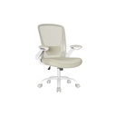 VASAGLE Chaise de bureau ergonomique en maille, support lombaire réglable, accoudoirs relevables, beige avoine OBN037K02 (Espagnol corrigé)