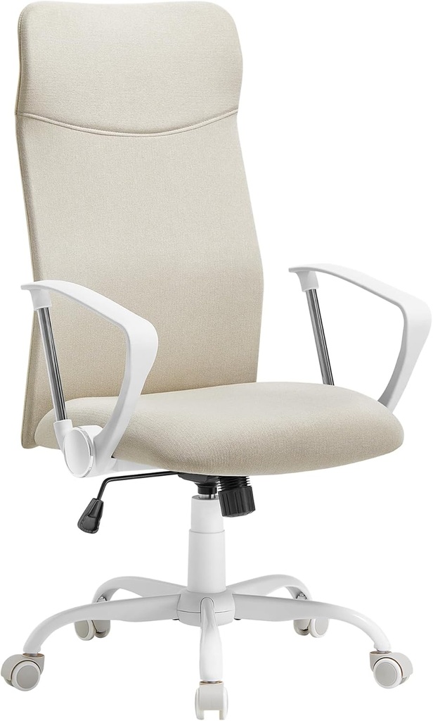 SONGMICS Chaise de Bureau, Chaise Pivotante Ergonomique, Assise Rembourrée, Housse en Tissu, Réglable et Inclinable