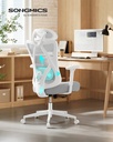 SONGMICS Chaise de bureau ergonomique, chaise de bureau, chaise d'ordinateur, chaise en maille, coussin lombaire et tête réglables, capacité de charge jusqu'à 150 kg, hauteur réglable, beige cappuccino OBN063GD02