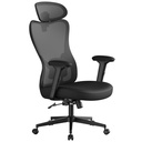 SONGMICS Chaise de bureau ergonomique, appui-tête et support lombaire réglables, supporte jusqu'à 150 kg, hauteur réglable, noir encre OBN066BH01