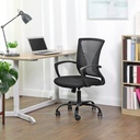 SONGMICS Chaise de bureau ergonomique, fauteuil pivotant en maille, assise confortable, noir OBN22BK