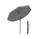 SONGMICS Parasol de plage 1,6 m, UPF 50+, protection solaire, auvent octogonal portable en polyester, baleines en fibre de verre, mécanisme d'inclinaison, sac de transport, pour plage, jardin, balcon, piscine, gris GPU060G01