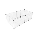 SONGMICS Parc pour animaux de compagnie, enclos et cage pour cochons d'Inde avec sol, enclos intérieur en plastique transparent pour hamsters, lapins, hérissons, habitat d'exercice pour petits animaux, blanc LPC02W