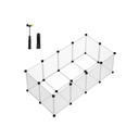SONGMICS Parc pour animaux avec sol, enclos pour petits animaux, cage en plastique, enclos intérieur pour hamsters, lapins, hérissons, cochons d'Inde, blanc LPC001W01