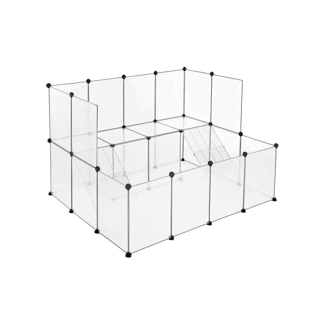 SONGMICS Parc pour cochons d'Inde, cage à clapier DIY pour petit animal de compagnie, blanc LPC004W01