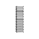 SONGMICS Étagère à chaussures emboîtable, organisateur de rangement rectangulaire, étagère de rangement modulaire à 10 emplacements, 40 x 30 x 17 cm pour chaque emplacement, armoire en plastique avec portes, gris LPC010G01