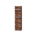 SONGMICS Étagère à chaussures emboîtable, organisateur de rangement rectangulaire, étagère de rangement modulaire à 10 emplacements, 40 x 30 x 17 cm pour chaque emplacement, armoire en plastique avec portes, marron rustique LPC010A01