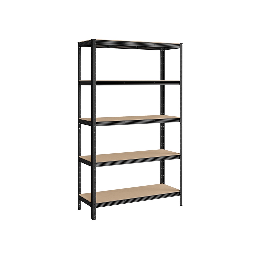 SONGMICS Etagère 5 Niveaux, Etagère de Rangement en Acier, Montage sans Outil, pour Garage, Cabanon, Capacité de Charge 875 kg, 60 x 120 x 200 cm, Noir GLR060B01