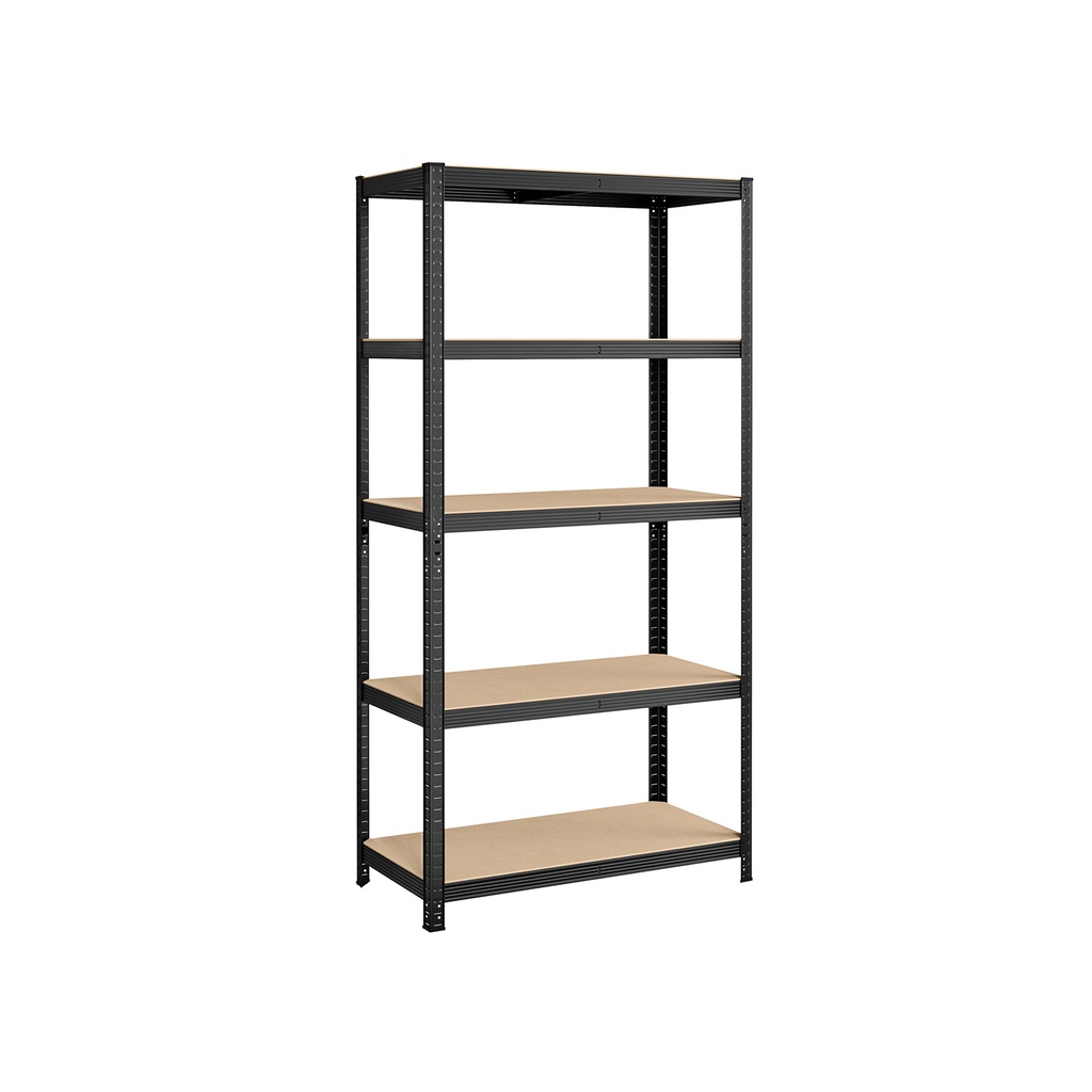 SONGMICS Etagère 5 Niveaux, Etagère de Rangement en Acier, Montage sans Outil, pour Garage, Hangar, Capacité de Charge 600 kg, 50 x 100 x 200 cm, Noir GLR050B01