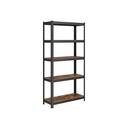 SONGMICS Shelving Unit, 30 x 75 x 150 cm, 650 kg Load Capacity (130 kg per Shelf), Industrial, Adjustable Storage Shelves, for Living Room, Kitchen, Garage, Rustic Brown and Black GLR030B01