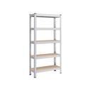 SONGMICS Etagère 5 Niveaux, Etagère de Rangement en Acier, Montage sans Boulon, pour Garage, Hangar, Capacité de Charge 650 kg, 30 x 75 x 150 cm, Argent GLR030E01