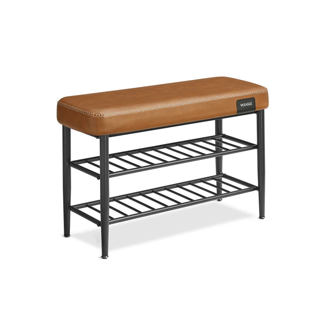 VASAGLE EKHO LSB054K01 Banc à Chaussures avec Coutures 30 x 80 x 50 cm Moderne 135 kg Capacité de Charge 135 kg Simili Cuir avec Coutures