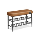 VASAGLE EKHO LSB054K01 Banc à Chaussures avec Coutures 30 x 80 x 50 cm Moderne 135 kg Capacité de Charge 135 kg Simili Cuir avec Coutures