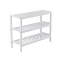 SONGMICS Étagère à chaussures en bambou, étagère de rangement à 3 niveaux, 70 x 26 x 55 cm (L x P x H), idéale pour le couloir, la salle de bain, le salon et le couloir, blanc LBS13W