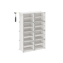 SONGMICS Étagère à chaussures, organisateur de chaussures 8 cubes avec portes, 32 paires d'armoires de rangement en plastique pour chaussures, pour chambre à coucher, entrée, cadre en acier, panneau en plastique, blanc