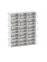 Meuble de rangement modulaire pour chaussures, organisateur à 12 compartiments avec portes, cadre en plastique et en acier, entrée, blanc