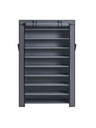 VASAGLE Étagère à chaussures à 10 niveaux avec housse anti-poussière, 28 x 84 x 160 cm, support organisateur de chaussures, capacité 40-50 paires, pour salon, couloir, gris RXJ036GZ02