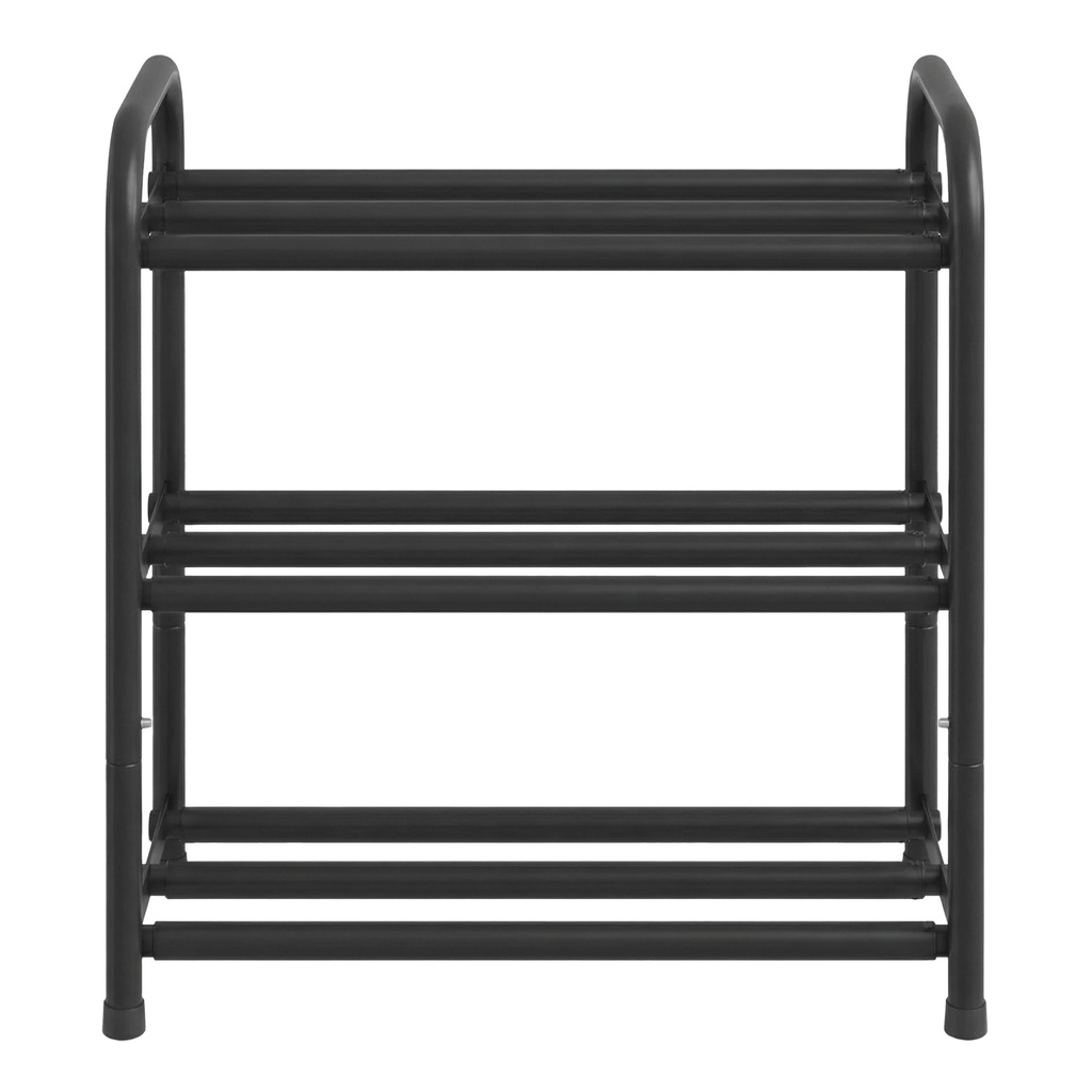 VASAGLE Étagère à chaussures extensible, 3 niveaux, robuste, pour couloir et salon, noir encre LMR036BD01