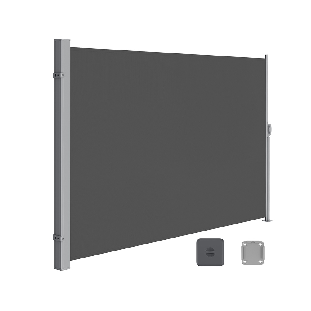 [GSA180TG] SONGMICS 180 x 300 cm (H x L), Side Awning for Balcony and Terrace, Privacy Protection, Sun Shade, Side Blind, Smoky Grey GSA180TG
