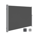 SONGMICS 180 x 300 cm (H x L), Side Awning for Balcony and Terrace, Privacy Protection, Sun Shade, Side Blind, Smoky Grey GSA180TG