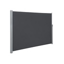 SONGMICS 180 x 400 cm (H x L), Side Awning for Balcony and Terrace, Privacy Protection, Sun Shade, Side Blind, Smoky Grey GSA184G