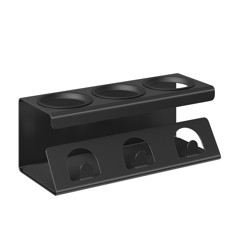 [KCS557BH01] SONGMICS Porte-Bouteille, Égouttoir à Bouteilles, Acier, Égouttoir à Bouteilles avec Tapis de Séchage Absorbants, Brosse à Bouteilles, Cuisine, Encre Noir, pour 3 Bouteilles KCS557BH01