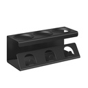 SONGMICS Porte-Bouteille, Égouttoir à Bouteilles, Acier, Égouttoir à Bouteilles avec Tapis de Séchage Absorbants, Brosse à Bouteilles, Cuisine, Encre Noir, pour 3 Bouteilles KCS557BH01
