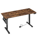 Bureau debout électrique, réglable en hauteur, 160,1 x 70,1 cm, 4 hauteurs de mémoire, pour bureau à domicile, marron rustique