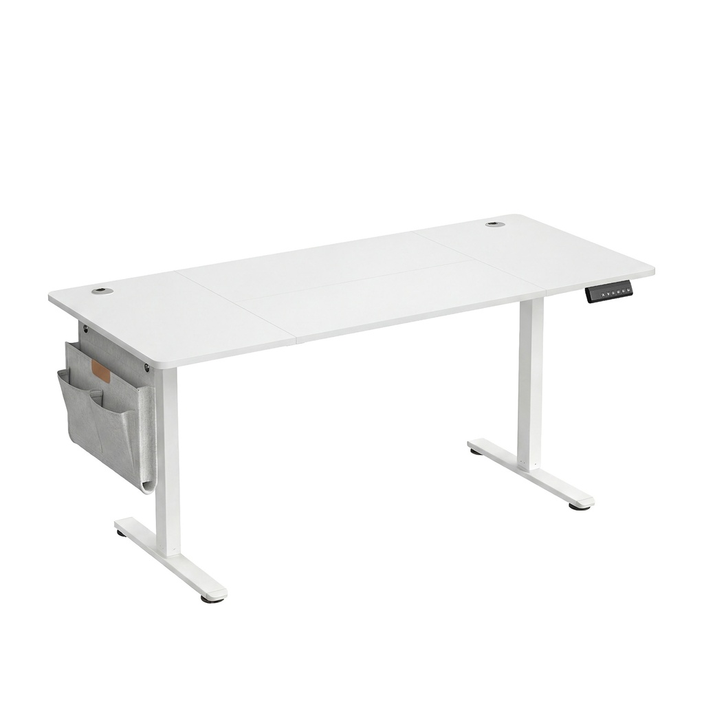 SONGMICS Bureau électrique réglable en hauteur, 180 x 80 cm, fonction mémoire, 4 hauteurs, blanc nuage LSD138W01