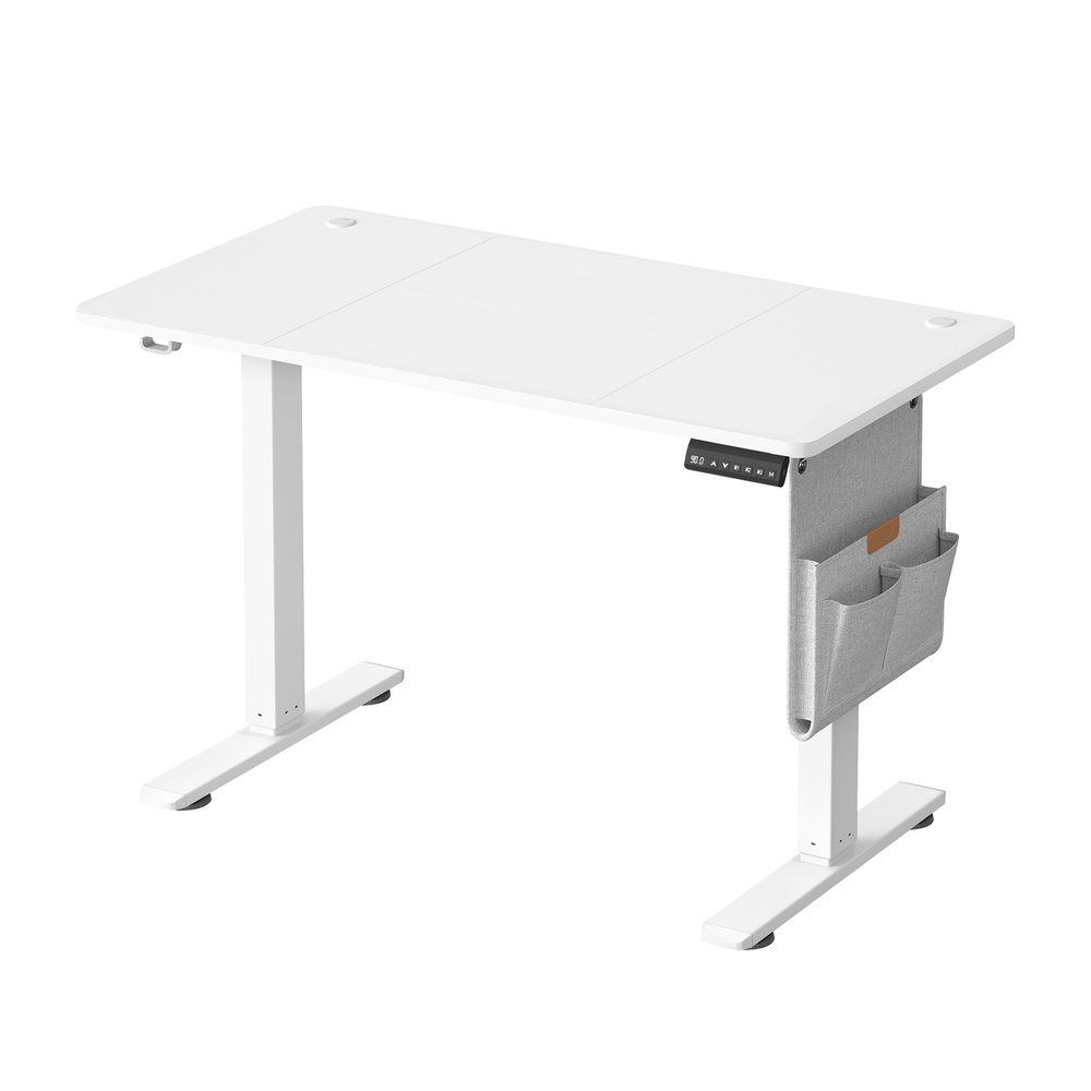 SONGMICS Bureau réglable en hauteur électrique, 180 x 80 x (72-120) cm, table assis-debout, 4 hauteurs, fonction mémoire pour bureau, bureau à domicile, blanc nuage LSD138W01