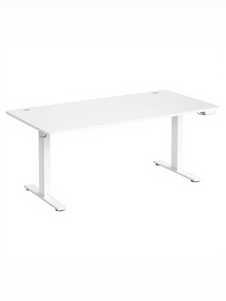 VASAGLE Bureau électrique réglable en hauteur, 160 x 80 cm, port USB-C, blanc mat LSD146WZ02