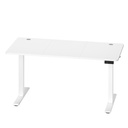 VASAGLE Bureau debout réglable en hauteur électrique, 140 x 60 x (72-120) cm, fonction mémoire 4 hauteurs, blanc nuage LSD314WZ03