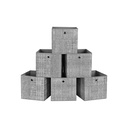 SONGMICS Boîtes de Rangement Pliables, Lot de 6 Cubes de Rangement en Tissu Non Tissé, 30 x 30 x 30 cm, Bacs de Rangement pour Vêtements et Jouets, Gris RFB02LG-3