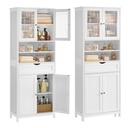 VASAGLE Meuble de Rangement, Meuble de Rangement Autonome pour Salle de Bain avec Étagères Réglables, Tiroir, Compartiments Ouverts, pour Salle de Bain, Salon, Cuisine, Blanc Nuage UBBC768W01