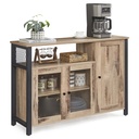 VASAGLE Buffet à 3 portes, style industriel, marron et noir LSC096B50V1
