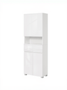 VASAGLE Meuble de rangement salle de bain, 2 tiroirs et étagères réglables, blanc BBC563W01