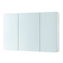 VASAGLE Wall Cabinet with Mirror, 3-Door Storage Unit, Bathroom Mirror Cabinet, 15 x 90 x 60 cm, with Adjustable Shelf, Modern, White BBK032W01