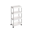 SONGMICS Chariot de Rangement à 4 Niveaux, Chariot Roulant à Roulettes, Chariot de Cuisine Peu Encombrant dans la Salle de Bain de Bureau, 40 x 22 x 86 cm, Blanc KSC10WT