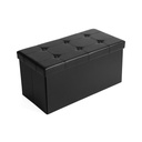 SONGMICS Pouf de rangement pliable, coffre de 80 L avec siège moelleux, charge 300 kg, noir LSF105