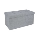 SONGMICS Coffre de Rangement Ottoman Coffre à Jouets Pliant Polyvalent Gain de Place Gris Clair 76 x 38 x 38 cm Tissu en Lin LSF47G
