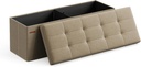 SONGMICS MAZIE Collection - Banc ottoman de rangement pliable de 43 pouces, repose-pieds ottoman, banc d'extrémité de lit, coffre de rangement, charge 660 lb, pour salon, chambre à coucher, entrée, marron chameau ULSF077R01