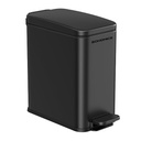 SONGMICS Poubelle de salle de bain, petite poubelle de 5 L avec couvercle, mince pour les petits espaces, poubelle en acier inoxydable, fermeture douce, noir ULTB560B05