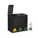 SONGMICS Poubelle de recyclage, poubelle à pédale 3 en 1, poubelle en métal de 24 litres, système de tri des déchets, poubelle pour cuisine, facile à nettoyer, acier, noir LTB24BK