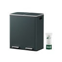 SONGMICS Poubelle double, 2 x 30 L, poubelle de cuisine à double compartiment avec 15 sacs poubelles, poubelle à pédale en métal avec seaux intérieurs et couvercles en plastique, fermeture amortie, fermeture anti-odeur, gris fumé LTB60GS