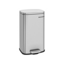 SONGMICS Poubelle de Cuisine, Poubelle à Pédale 30L, avec Seau Intérieur en Plastique, Couvercle à Charnière, Fermeture Souple, Anti-Odeur et Hygiénique, Couleur Argent LTB03NL