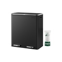 SONGMICS Poubelle double, 2 poubelles de cuisine de 30 L avec 15 sacs poubelles, poubelle à pédale en métal, seaux intérieurs en plastique et couvercles à charnière, poignées, fermeture souple, hermétique, noir LTB60BK