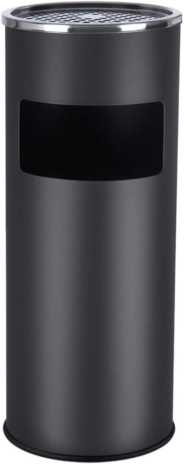 [LTB17C] SONGMICS Cendrier sur Pied Poubelle à Cigarettes Extérieur Acier Inoxydable Noir 60,5 x 24,5 cm LTB17C